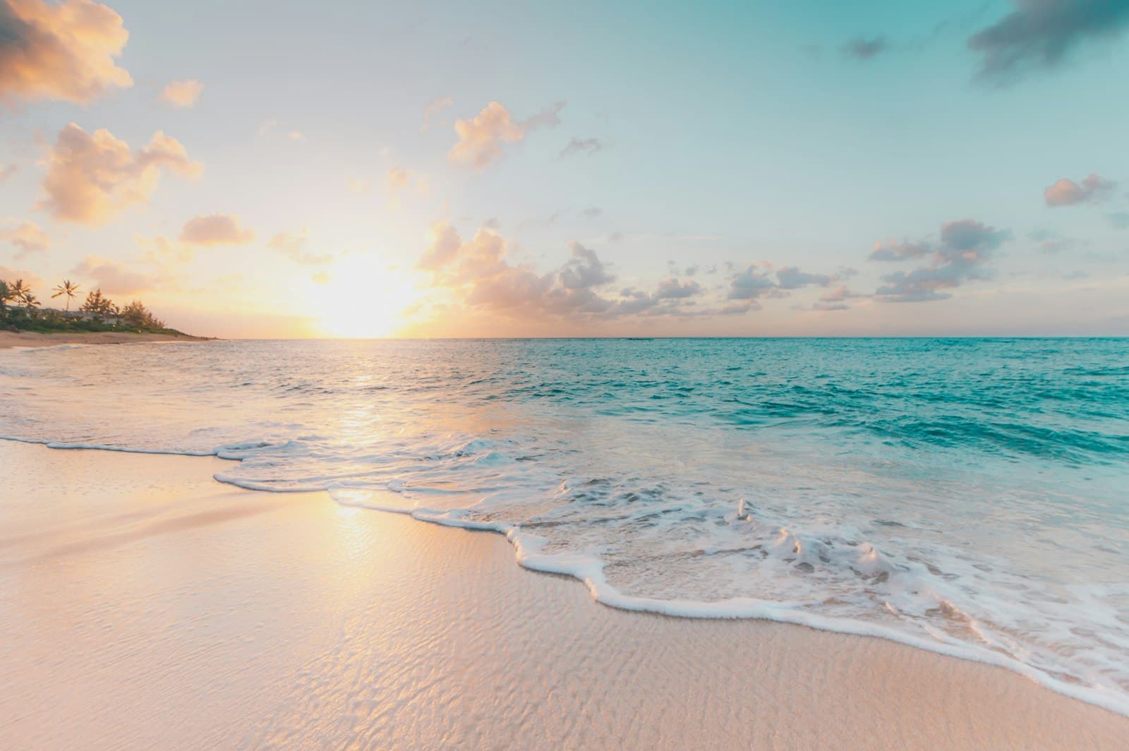 Tropical coast with turquoise water and white sand